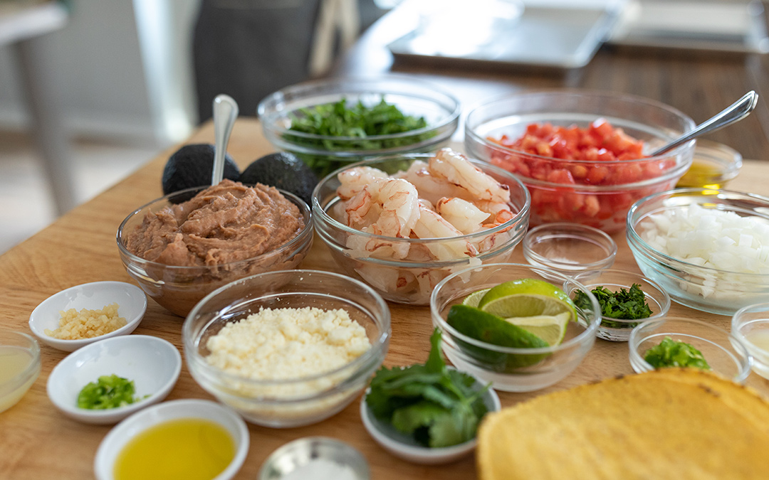 Grilled Shrimp Tostadas with Pico De Gallo & Guacamole