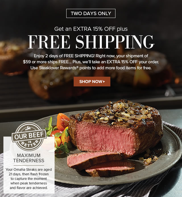 Omaha Steaks - ★48 hour special! 15% Off + Free Shipping!★